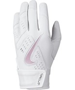 NWT mens XL Nike Trout Elite white/iridescent Batting Gloves baseball/so... - $66.49