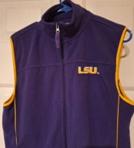 LSU Tigers Louisiana State University Purple and Gold Fleece Women&#39;s Vest Sz L - £14.73 GBP