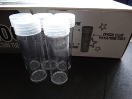 Lot of 5 Whitman Nickel Round Clear Plastic Coin Storage Tubes w/ Screw On Caps - £5.98 GBP