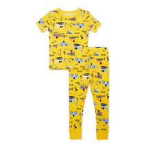 Wonder Nation Toddler Boy&#39;s Short Sleeve Tight Fit 2-Pcs Sleep Set Yellow Sz 12M - £12.47 GBP