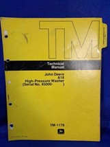 John Deere A18 High-Pressure Washer Technical Manual Book TM-1178 - £22.41 GBP