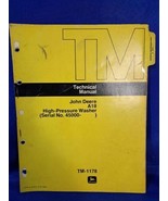 John Deere A18 High-Pressure Washer Technical Manual Book TM-1178 - £22.00 GBP