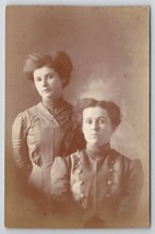 RPPC Beautiful Victorian Women Twins Try To Look Different Portrait Postcard M24 - £12.74 GBP