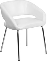 Contemporary White Leathersoft Side Reception Chair From The, 28X23X21.75. - £93.50 GBP