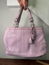 Coach Womens Purse Handbag Purple Lilac Leather Carryall Tote Bag Vintage Y2K - $88.09