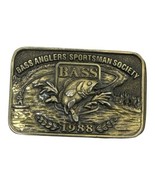 Belt Buckle Vintage 1988 BASS Bass Anglers Sportsman Society Brass USA Made - $37.20 CAD