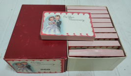 Vtg New Box 500 Sealed Anniversary Florist Greeting Cards Bride Groom Wedding - £39.95 GBP