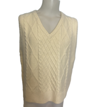 Old Navy Men's V-Neck Cable Knit Sweater Vest Ivory XL Tall NEW - $23.74
