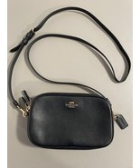 Coach (C-65547) Sadie Crossbody Double Zip Pebbled Leather Clutch, Black - $90.00