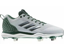 New Adidas Sz 13.5 Mens B39191 PowerAlley 5 Green and White Baseball Cleat - $14.60