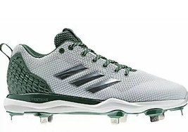 New Adidas Sz 13.5 Mens B39191 PowerAlley 5 Green and White Baseball Cleat - £11.42 GBP