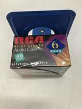 RCA HI-FI STEREO AUDIO CASSETTE 6 PACK RC60 60 MINUTE NEW SEALED - $8.95