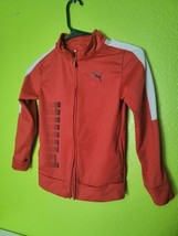 Puma Spellout Track Jacket Youth Boys Red Black Size 7 Full Zip Athletic  - $19.19