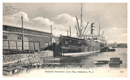 Holland American Line Pier Hoboken New Jersey Boat Postcard Posted 1909  - £15.78 GBP