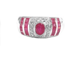 Natural Ruby Wedding Band Ruby Wedding Ring For Him 3 Ct Ruby Engagement Ring - £65.41 GBP