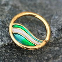 Gold Plated Green Wave Seamless Ring - £14.39 GBP