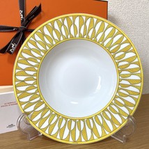Hermes Soleil d&#39;Hermes Soup Plate 21 cm yellow porcelain dinner - £328.84 GBP