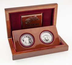 2007-W P$50 10th Anniversary Platinum 2-Coin Set w/ OGP 1/2 Oz. PR/Rev PR - £1,190.72 GBP