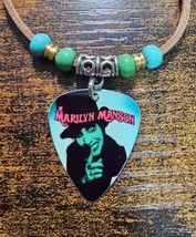 Handmade Marilyn Manson Aluminum Guitar Pick Necklace - £9.77 GBP