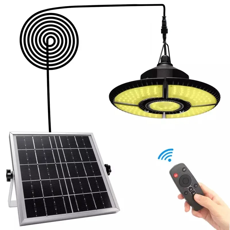 Solar Pendant Light Outdoor Indoor Split Remote Timing Dimmable Solar Lamp Folda - $202.29