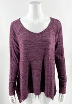 ana Tunic Top Size M Purple Gray Heather Long Sleeve Sharkbite Hem Womens - £11.07 GBP