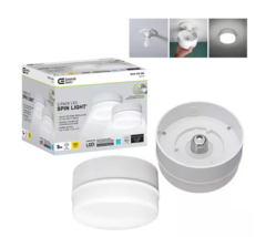 Commercial Electric Spin Light 5 in. White LED Flush Mount Ceiling Light 2-Pack - £19.92 GBP