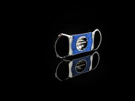 Brizard and Co Genuine Ostrich Blue V Cigar Cutter with Pouch NIB image 8