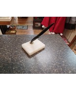 Vtg Parker 21 Fountain Pen Marble Base Desk Top Writing Stand Prop Stagi... - $909.15 MXN