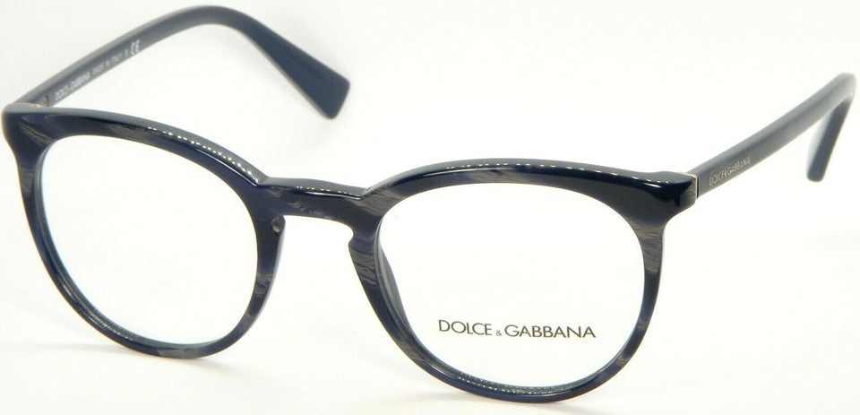 NEW D&amp;G Dolce&amp;Gabbana DG3269 3092 STRIPED GREY On BLUE EYEGLASSES 49-21-... - $101.86