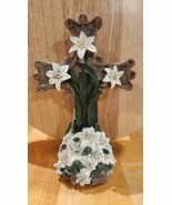 Garden Lillies Cross Resin 8.5&quot; - $4.85