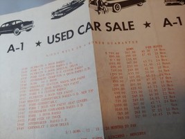 1953 Key West FLA Red Brick Garage Used Car Lot Sales Flier Leaflet Prices 12&quot; - £17.31 GBP