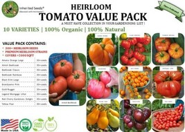 Tomato 10 varieties Value Pack HEIRLOOM 400+ seeds 100% Organic Home Grown USA - £26.14 GBP