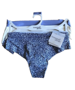 3 Pair Tranquil &amp; True Women&#39;s 1X Thong Briefs Panties Underwear Blues F... - $17.93 CAD