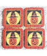 4 Longaberger Basket WINKY WITCH KIN Coasters Deb Strain Happy Halloween... - £12.58 GBP