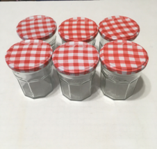 Empty 6 Bonne Maman 13 oz size glass jars with metal lids storage craft ... - $19.75