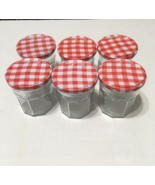 Empty 6 Bonne Maman 13 oz size glass jars with metal lids storage craft ... - $19.75
