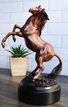Western Black Beauty Prancing Horse Bronzed Resin Figurine With Museum Base - €49,27 EUR