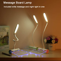 Foldable Dimmable LED Desk Lamp Rechargeable With Message Board Touch Sw... - £39.05 GBP