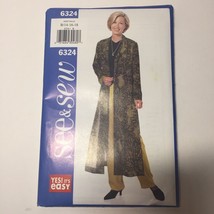 See & Sew 6324 Size 14-18 Misses' Misses' Petite Duster and Pants - $12.86