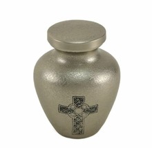 New, Solid Brass Celtic Cross Keepsake Funeral Cremation Urn, 5 Cubic Inches - £47.94 GBP