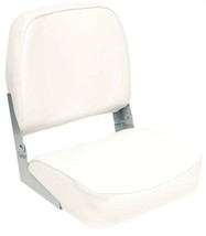 White Low Back Folding Boat Seat Heavy Duty 28 oz marine grade vinyl (bf... - £126.21 GBP