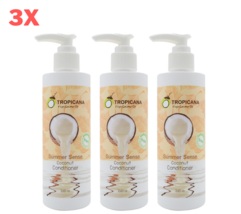 3X Tropicana Coconut Hair Conditioner Summer Sense Virgin Cold Pressed 240 Ml - £58.59 GBP