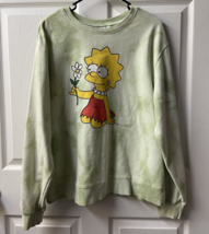 The Simpsons Sweatshirt Women Size XL Lisa Simpson Green Tie Dye Limited Edition - £11.03 GBP