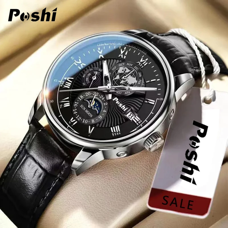 Swiss Brand POSHI Men Watch Fashion Top Luxury Sport Men&#39;s Wristwatch Wa... - $17.24