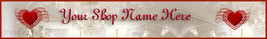 Valentines Red and white custom web banner VTD16A - £5.51 GBP