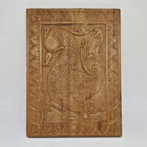 Vintage Carved Wood Ornamental Bird Plaque Wall Decor - £31.29 GBP