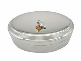 Kiola Designs Colored Stag Deer Head Pendant Oval Trinket Jewelry Box - £35.95 GBP