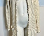 Free People Off White Loose Weave Long Sleeve Open Long Cardigan Size XS - £25.98 GBP