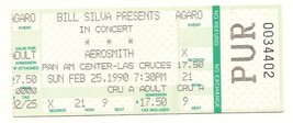 1990 AEROSMITH Concert Ticket Stub 2/25/90 - $72.05
