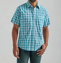 Wrangler men&#39;s wrinkle resist short sleeve western snap shirt for men - size S - £28.73 GBP